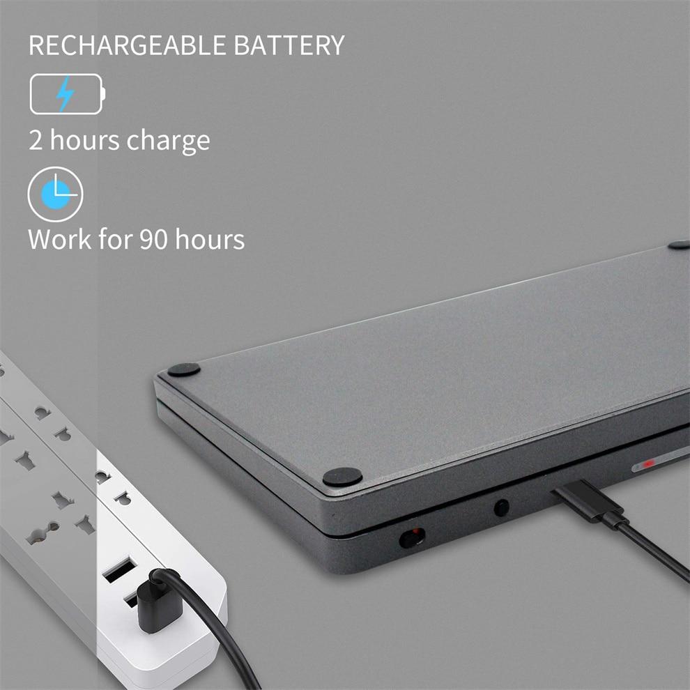 Foldable Bluetooth Keyboard with Numeric Keypad Rechargeable Folding Keyboard for IOS Windows Android Phone Tablet Laptop