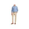Polo Ralph Lauren FW23 Трикотажный свитер с длинным рукавом на молнии до середины, с вышивкой логотипа Pony, мужской свитер, небесно-голубой, MNPOSWE16810318-B28