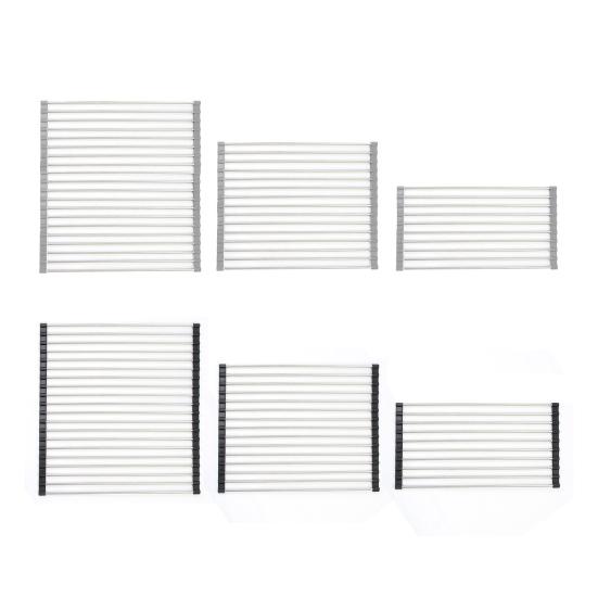 Yousheng Foldable Roll Up Dish Drying Rack Stainless Steel Sink Roller Organizer Practical Kitchen Gadget for Fruits Vegetables Cutlery