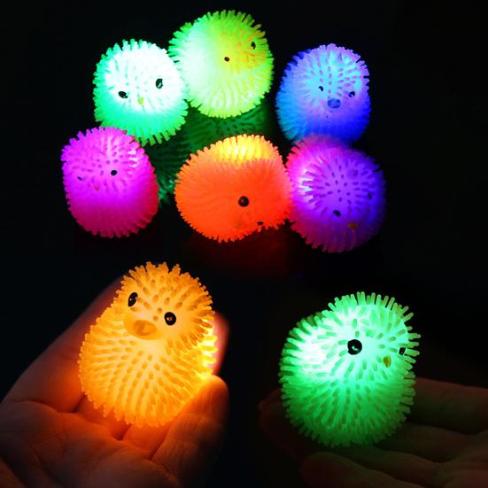 12Pcs LED Puffer Balls Easter Eggs Glowing Toys for Kids Light Up Squeeze Sensory Ball Fidget Toys Easter Egg Fillers Party Favors Easter Basket