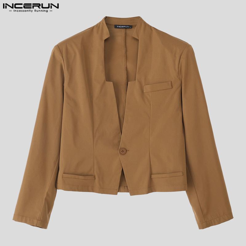 INCERUN Мужские наряды Топы с длинным рукавом и укороченные, длинные брюки, повседневные комплекты для вечеринок