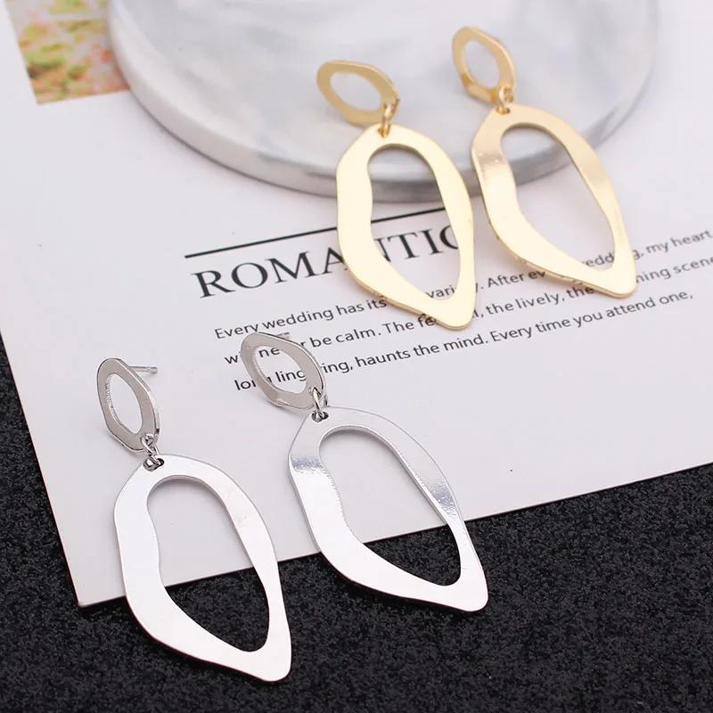 Simple Design Irregular Geometric Earrings For Women Trendy Metal Drop Earrings Pendientes Fashion Jewelry