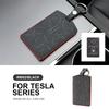 for Tesla Model 3 Highland 2024 Model Y Model X Model S Italian Top Suede Remote Key Case Cover Shell Card Bag Car Accessories
