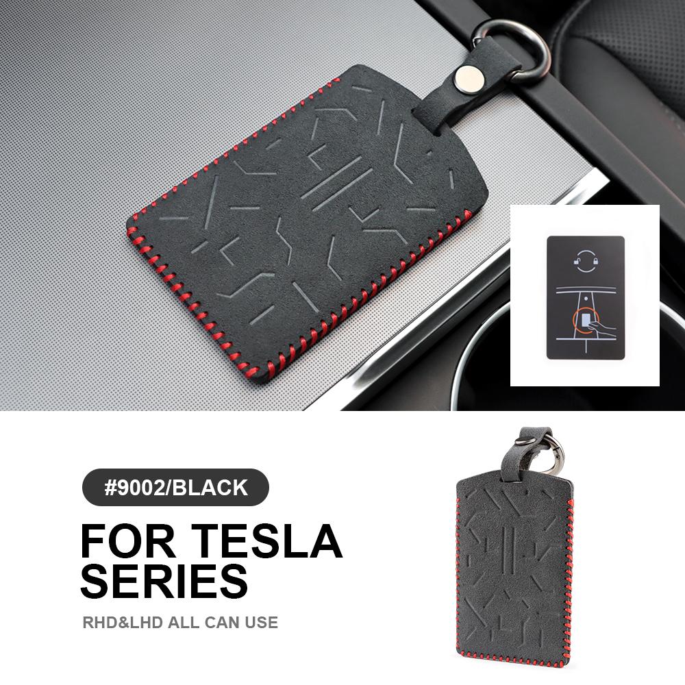 for Tesla Model 3 Highland 2024 Model Y Model X Model S Italian Top Suede Remote Key Case Cover Shell Card Bag Car Accessories