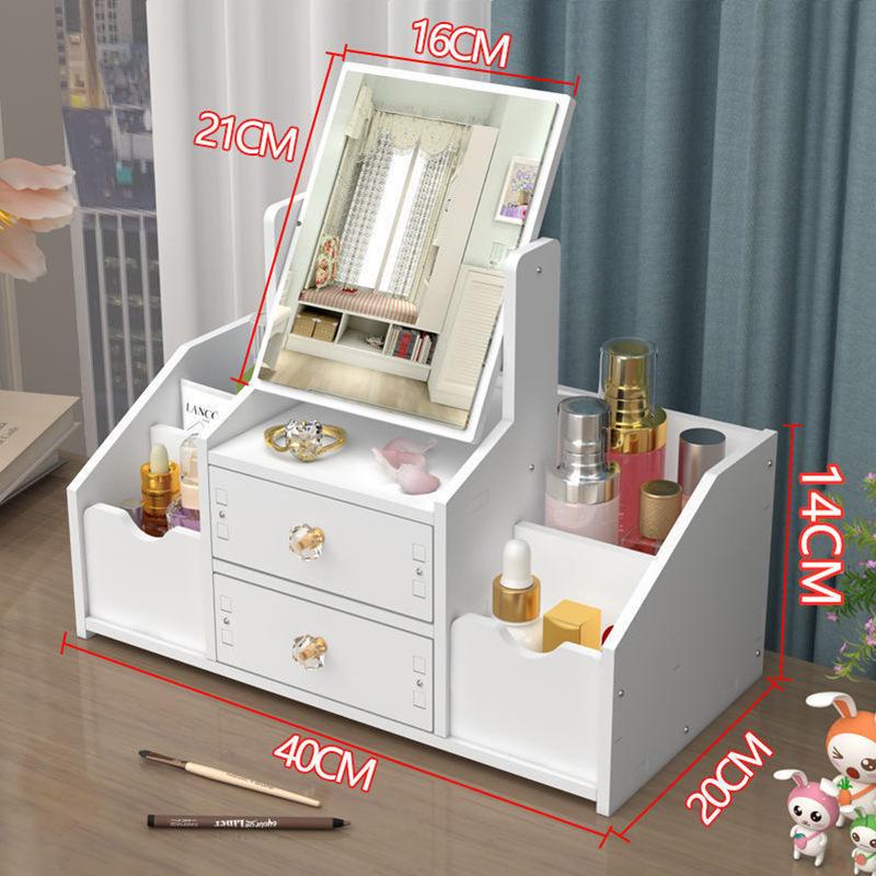 Makeup Organizer Large Capacity Cosmetic Storage Box Drawer Storage Jewelry Box Desktop NailPolish Makeup Container With Mirror