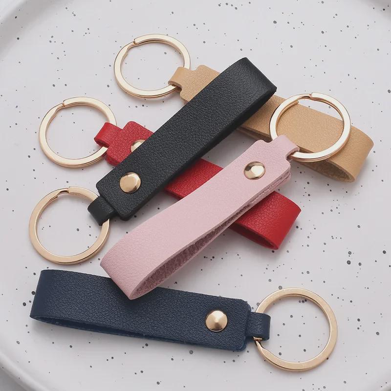 Spot PU Leather Keychain Pendant - Car Key Accessory & Business Gift