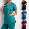 Women's Short Sleeve V-Neck Pocket Care Workers T-Shirt Tops