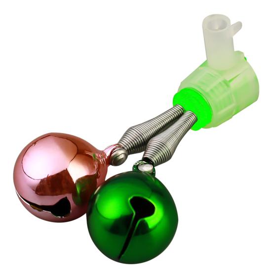 Fishing Rod Bait Alarm Bell with LED Light Dual Ring Bells Fishing Bite