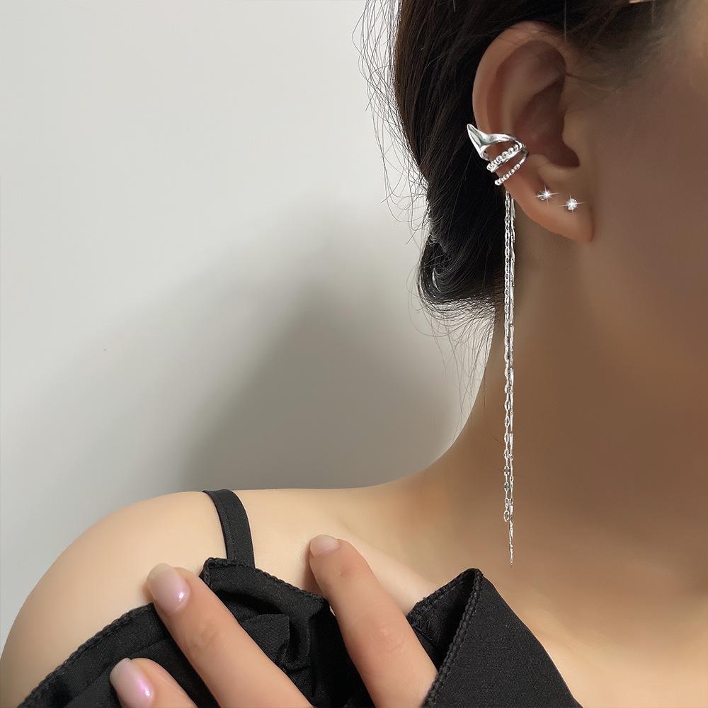 Элегантные кисточки эльфийские каффы для ушей: Без пирсинга, многослойный дизайн из бусин и цепочек