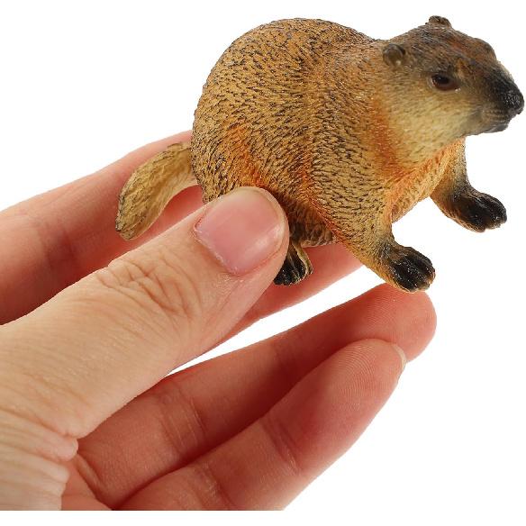 LIFKOME Groundhog Figurine Realistic Wildlife Model Animal Collectible Statue Simulation Groundhog Ornament for Desktop Cake Topper Bookshelf Garden