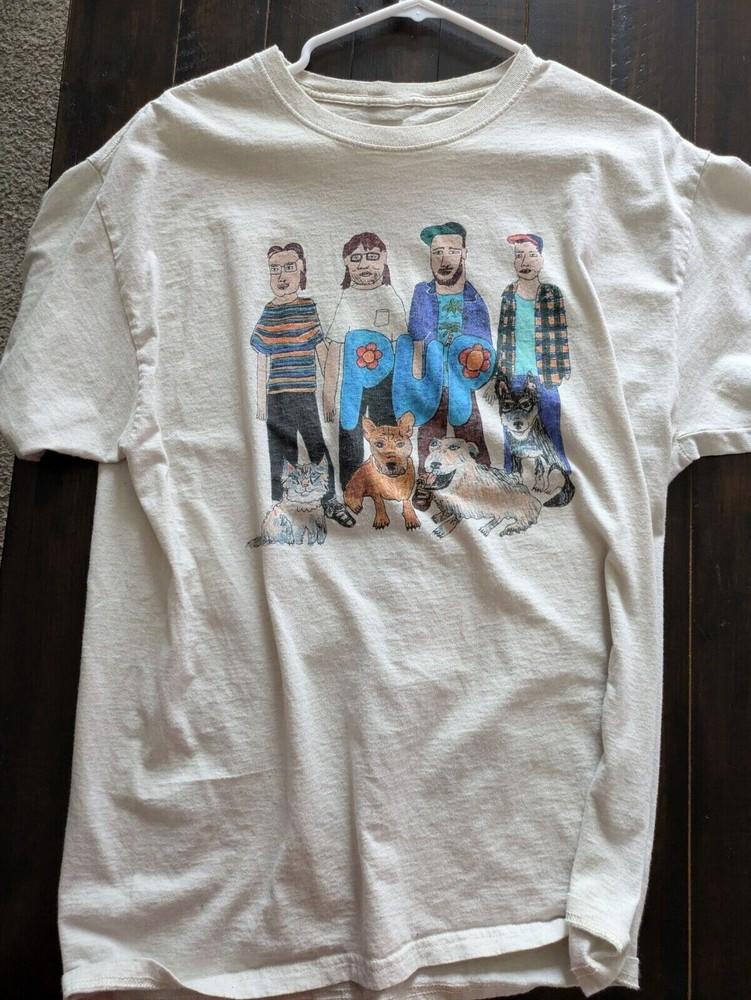 Редкий! PUP BAND Хлопковая рубашка песочного цвета Унисекс Концертная от S до 5XL Унисекс футболка SG191