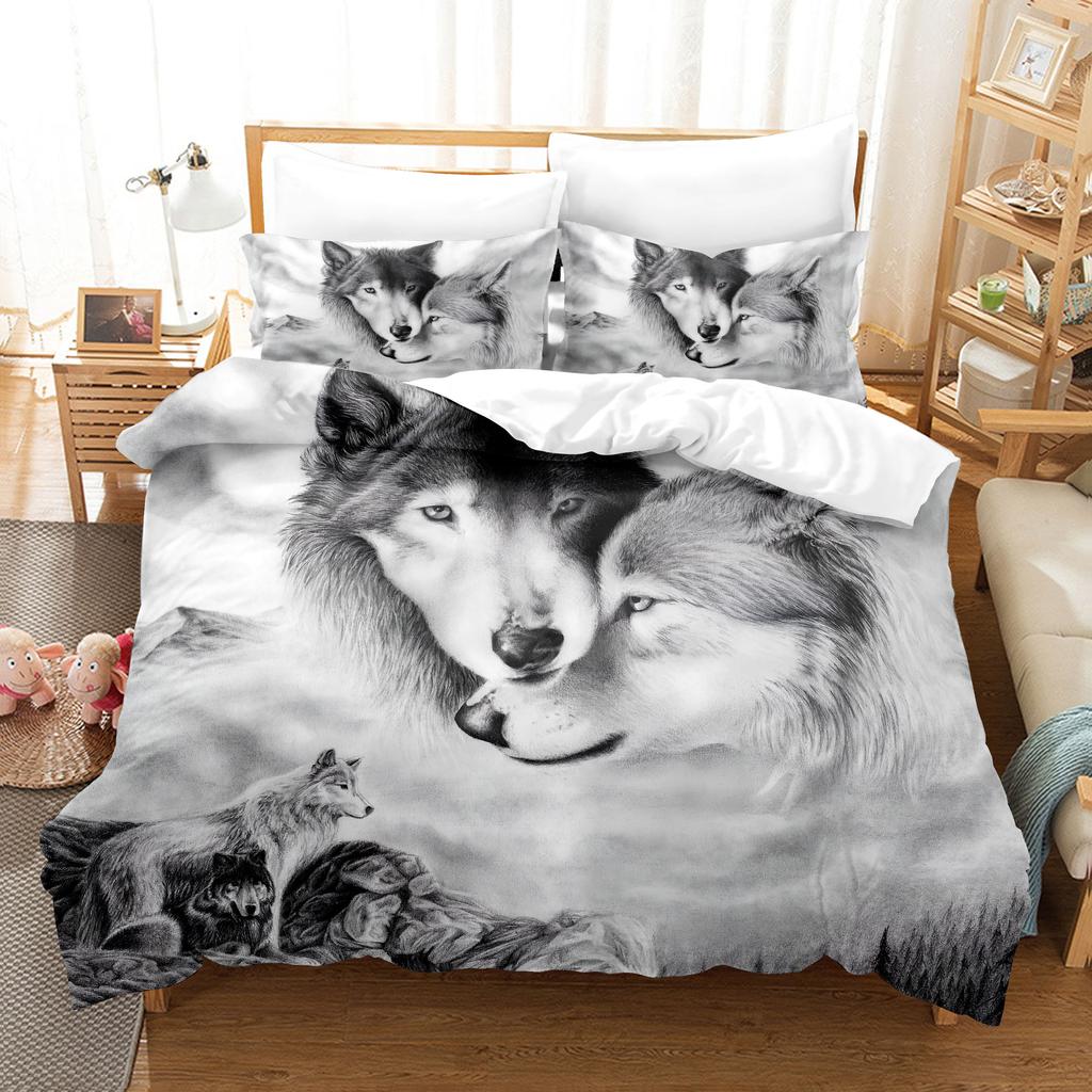 Комплект постельного белья с изображением животных, пуховые пододеяльники в стиле диких животных для мужчин и мальчиков, наволочки 2/3 шт., односпальный двуспальный чехол в подарок, двуспальная кровать размера «king-size»