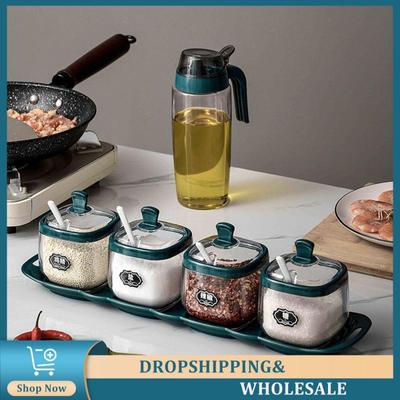 Набор банок для приправ Солонка Сахарница Перечница Баночки для специй Кастрюли Наборы кухонных банок Многосекционные