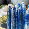Natural Lapis Lazuli Tower Blue Single Pointed Obelisk Quartz Crystal for Home Decor, Gift for Christmas