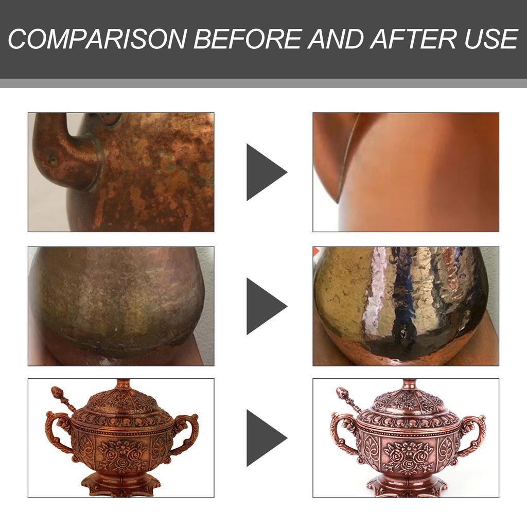Полироль для меди и латуни Очиститель меди Очиститель латуни для долговечного блеска Полироль для металла для полировки металла Полировальная паста