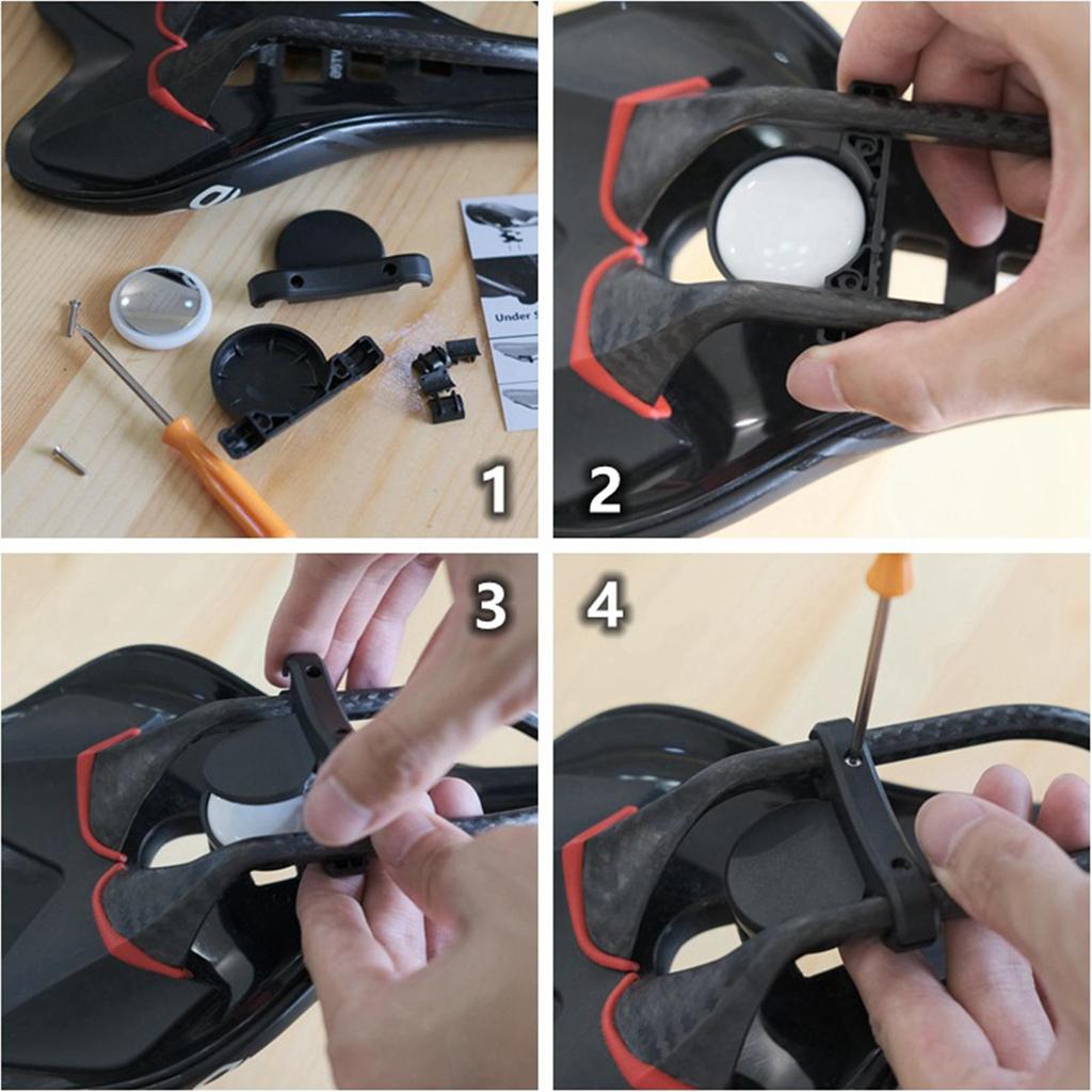 Bike Hidden Mount for Airtag Under The Seat, GPS Tracker Anti-Theft Protection Waterproof Bicycle Saddle Holder for Most Bikes