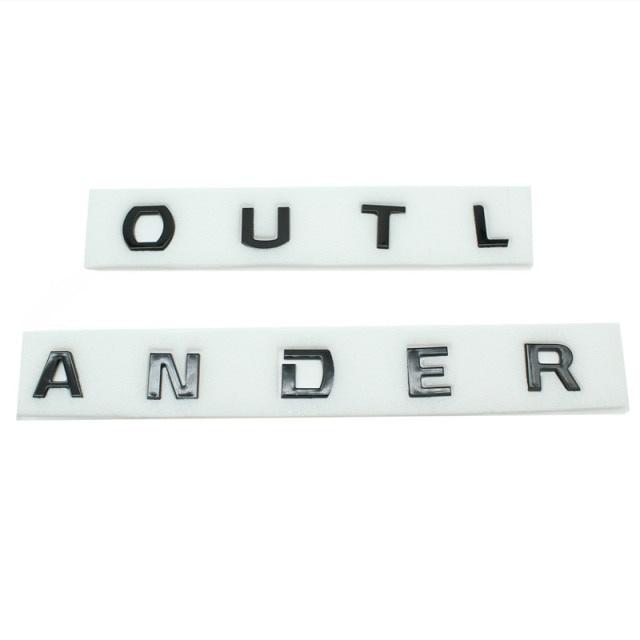 Fit For Outlander Original ABS Chrome Car 3D Letters Hood Emblem Logo Badge Car Stickers Styling Car Decal Accessories