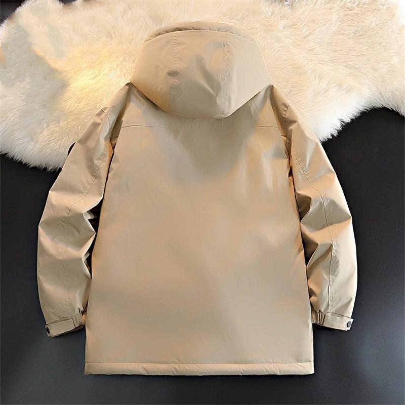 Зимний новый мужской пуховик больших размеров с шерстяным утолщенным теплым костюмом с капюшоном и лацканами