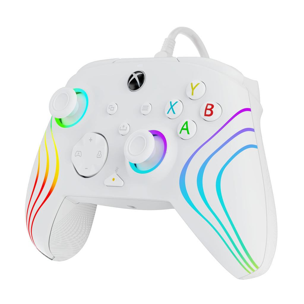 Officially Licensed Xbox PDP by TURTLE BEACH Afterglow Wave LED Wired Controller for Xbox Series X|S and PC - White [Official Japanese Product]