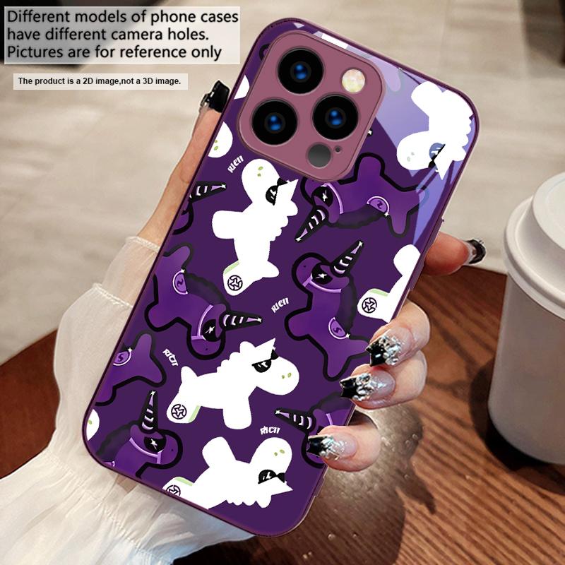 Unicorn cartoon wallpaper For iPhone 17 Air 16 E 15 14 13 Plus 12 mini 11 17 Pro Max XR Xs Max 16E 7 8 Tempered Glass Phone Case