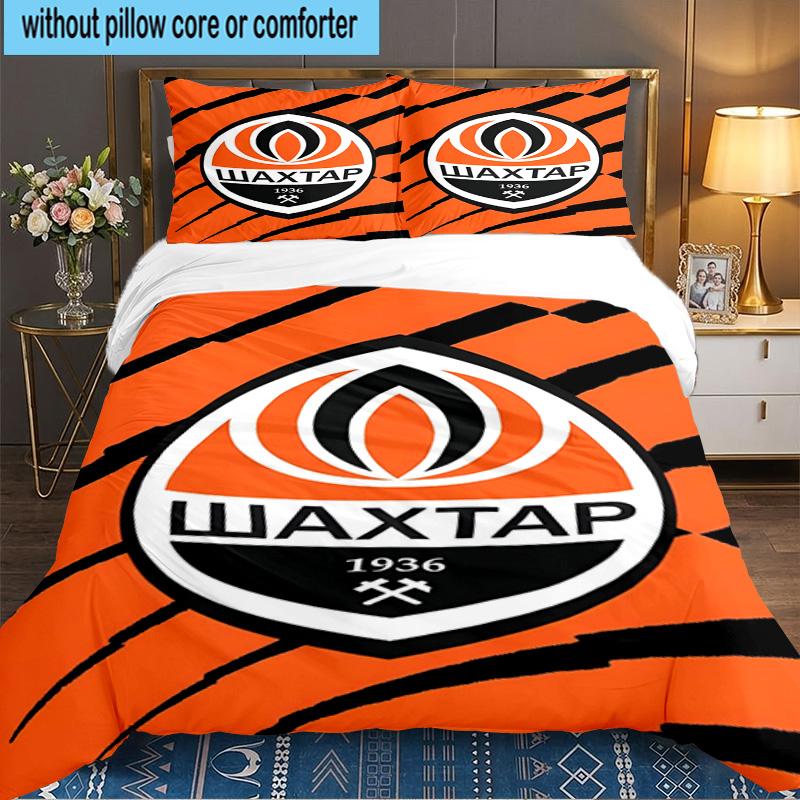 Shakhtar Donetsk Crest Design 3PCS Bedding set,Ideal for 1pc Duvet Cover And 2pcs Pillowcases Perfect for Fan gift,Ideal for Bedroom, Dormitory