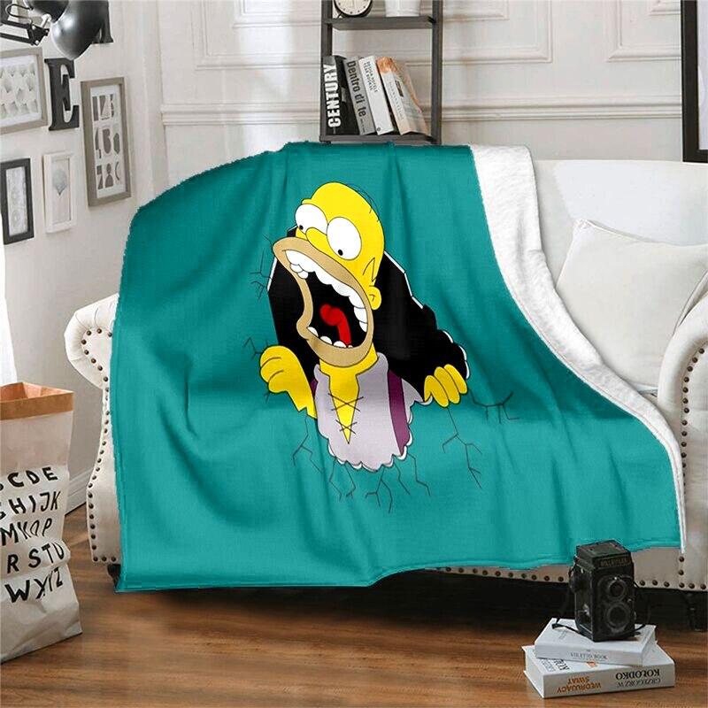 S-Симпсон Мягкий Плюшевый Диван-кровать Покрывало Мультяшное Современное Фланелевое Покрытие Одеяла Печатное Покрывало на Одеяло Подарок Пледы для Пикника