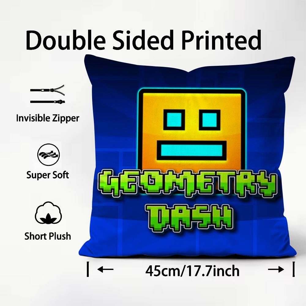 G-Geometry Dash V-Видео Наволочка с Рисунком для Подушки Чехол на Подушку для Гостиной Дивана и Декора Спальни