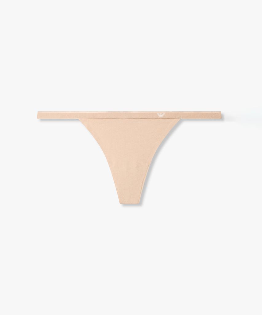 EMPORIO ARMANI UNDERWEAR Женские стринги с логотипом-орлом и эластичной лентой_Натуральный 0826310518