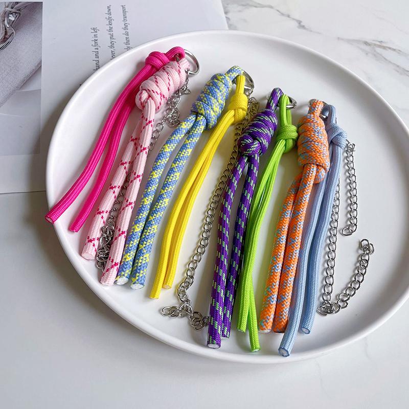 Креативный цветной плетеный шнурок для ключей с защитой от потери, нейлоновый веревочный брелок для автомобиля, рюкзака, подвески, аксессуары, подарок