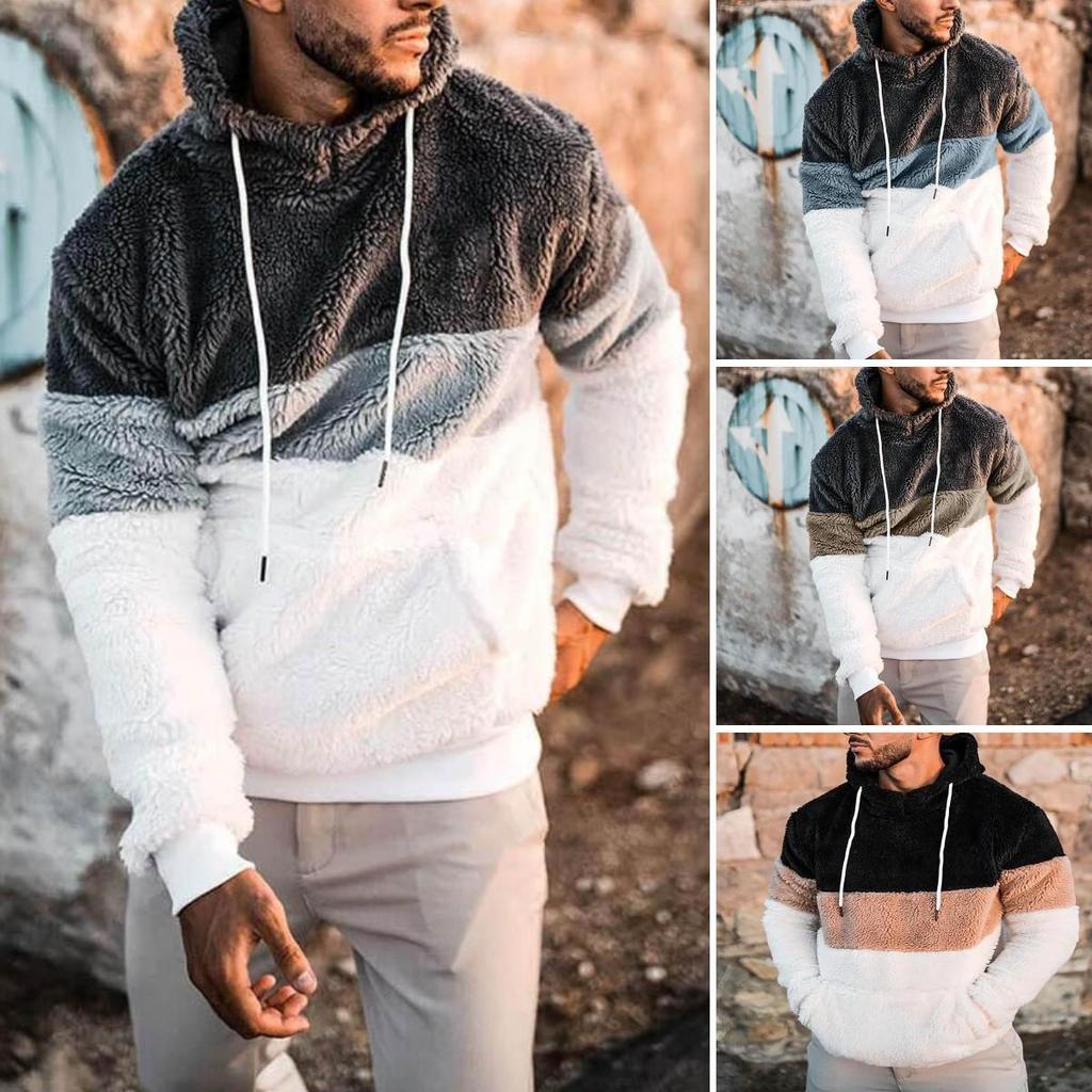 2021 осенне-зимний мужской повседневный свободный плюшевый свитер с капюшоном, мужской топ