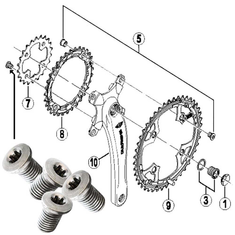 Болты крепления внутреннего переключателя Shimano x 4 Y1FM98030 (M8 8,5 / штук) FC-M591-S FC-M591-L FC-M590-S FC-M590-L FC-M543-SK