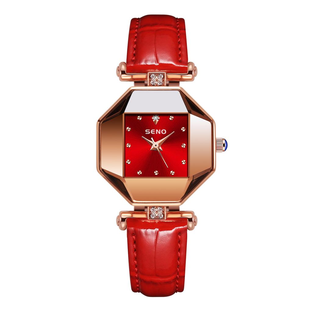 SENO Женские часы Женские модные простые водонепроницаемые кожаные кварцевые часы
