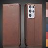 Magnetic Attraction Leather Case for Samsung Galaxy S21 Ultra S21U 5G 6.8" Holster Flip Cover Wallet Phone Bags Fundas Coque