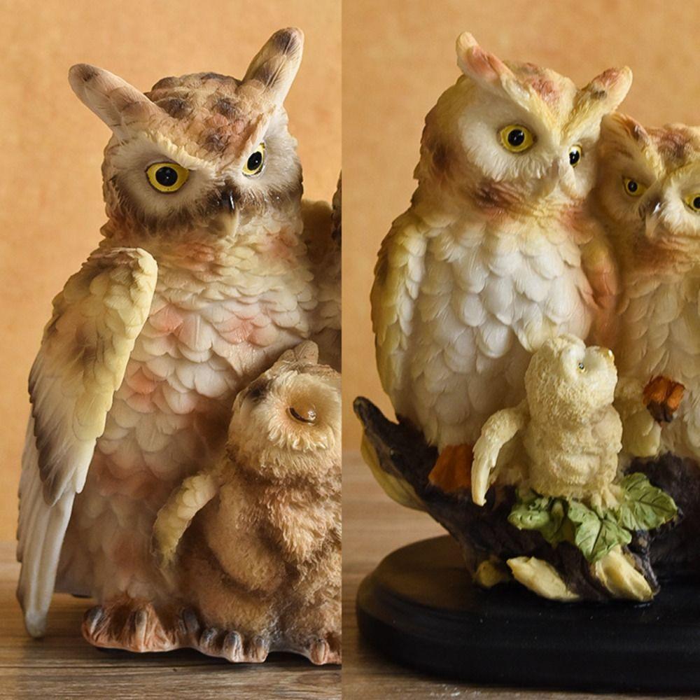 Креативное украшение в виде совы, смола, миниатюрная фигурка, скульптура, поделки, статуэтка животного, подарок