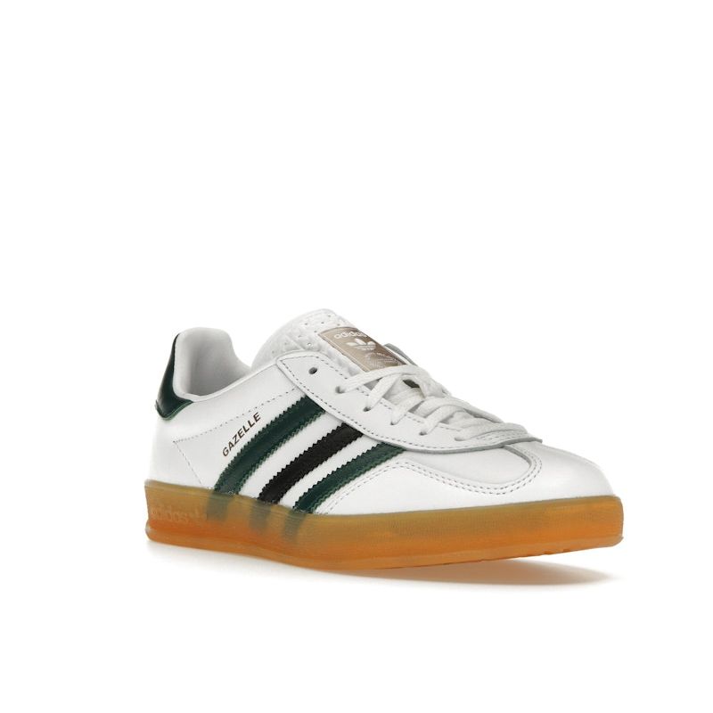 Adidas Gazelle Indoor White Collegiate Green Женские кроссовки Cloud-White Core-Black IE2957