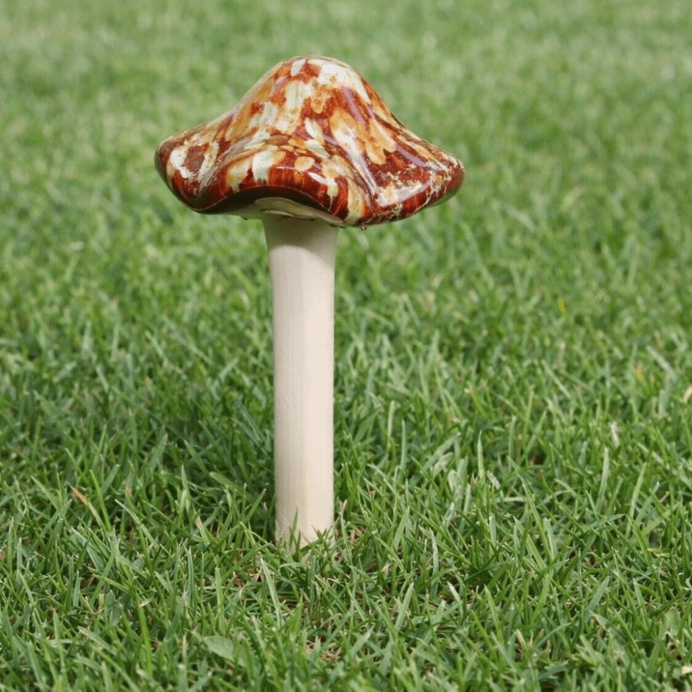 4PCS Ceramics Pottery Sculpture Realistic Mushroom Sculpture Flower Pot Decoration