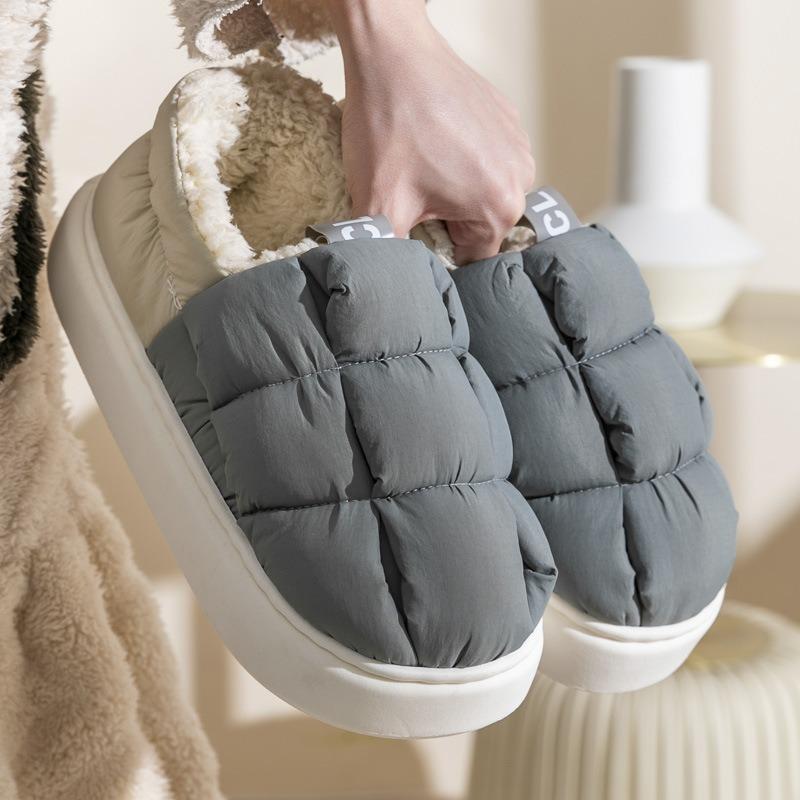 Уютные зимние тапочки для мужчин и женщин — толстая нескользящая подошва с модной строчкой | Идеально подходят для использования в помещении и на улице