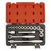 TONE 4130MP Socket Wrench Includes 17 Pieces Set, 12.7mm (1/2") Drive, Red,