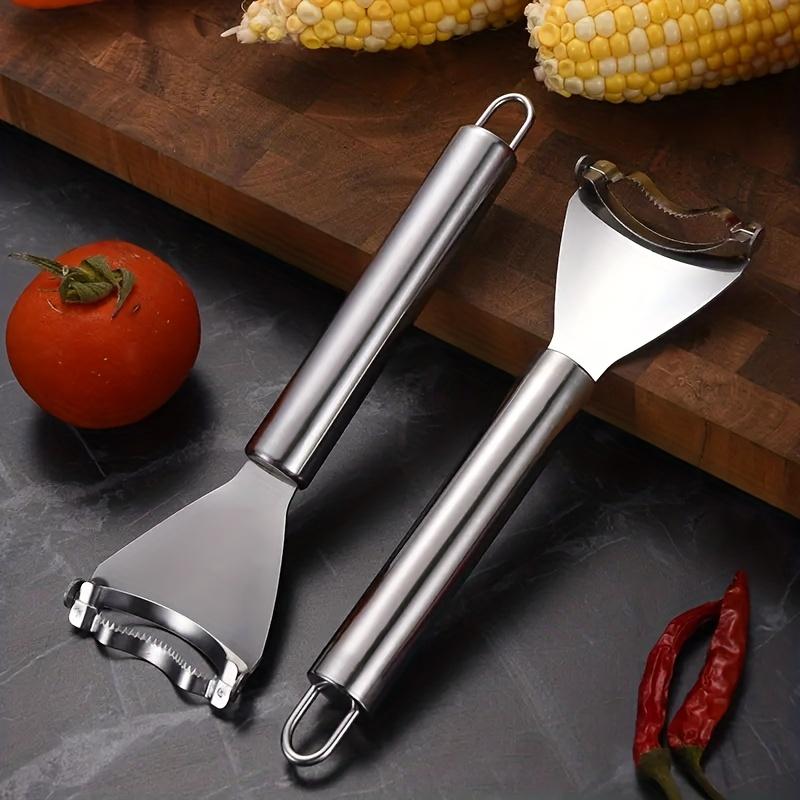 1pc Stainless Steel Corn Planer, Corn Peeler, Cob Remover Tool With Ergonomic Handle, Kitchen Gadgets