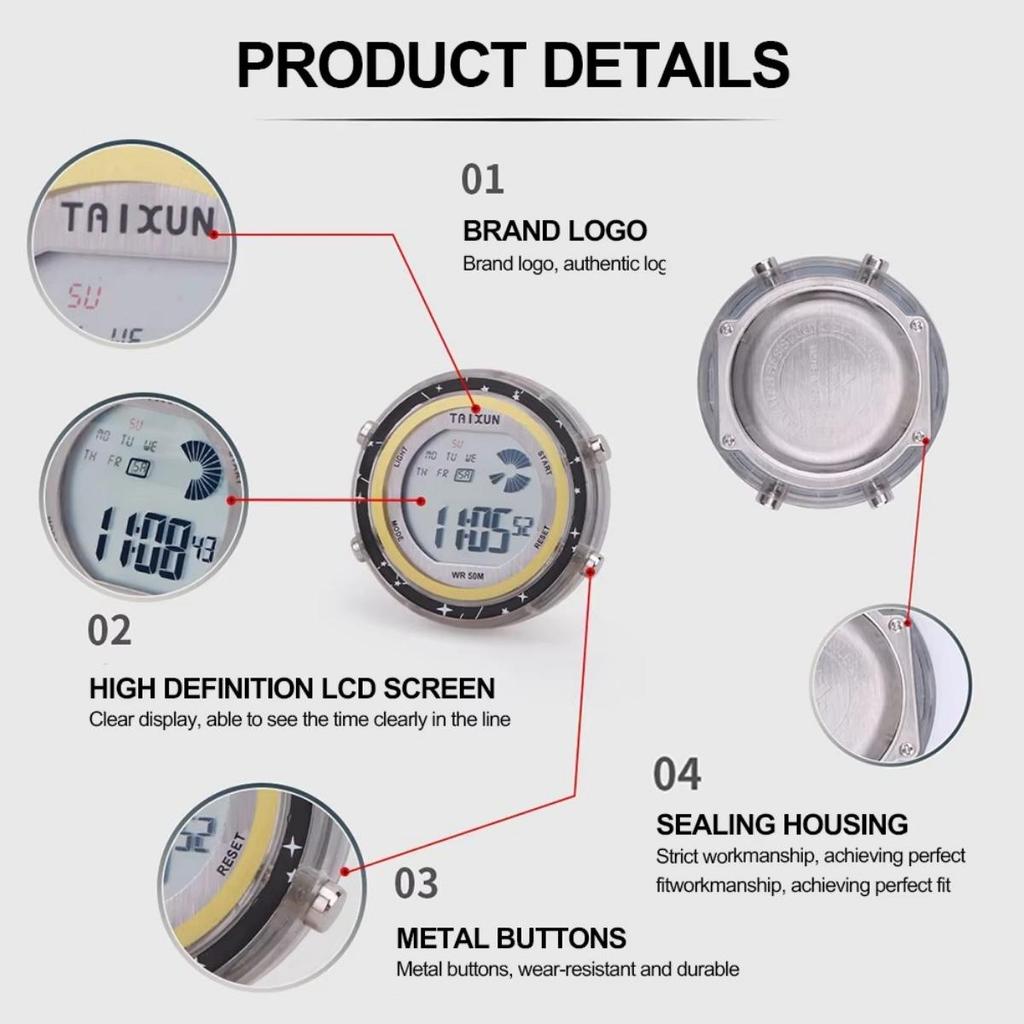 Автомобильные цифровые часы для мотоциклов с синей подсветкой WR50M водонепроницаемый компактный таймер для приборной панели автомобиля T-501
