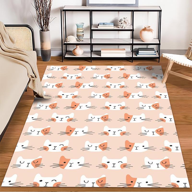 Cute Cat Pattern Non-slip Rug for Living Rooms Non-slip rug suitable for living room and bedroom sofas.