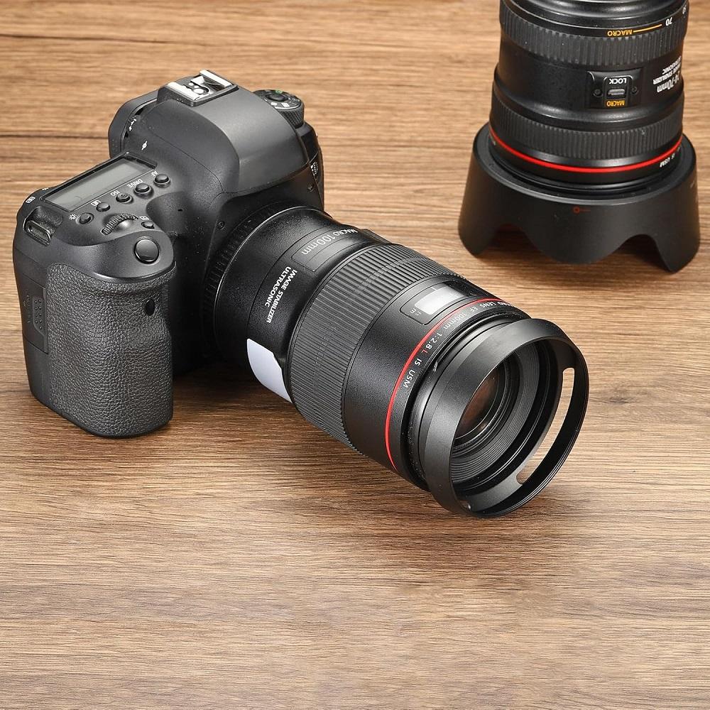 Бленда объектива, Стандартная вентилируемая матовая поверхность Антибликовая внутренняя полая бленда для универсального объектива камеры для Nikon Fujifilm