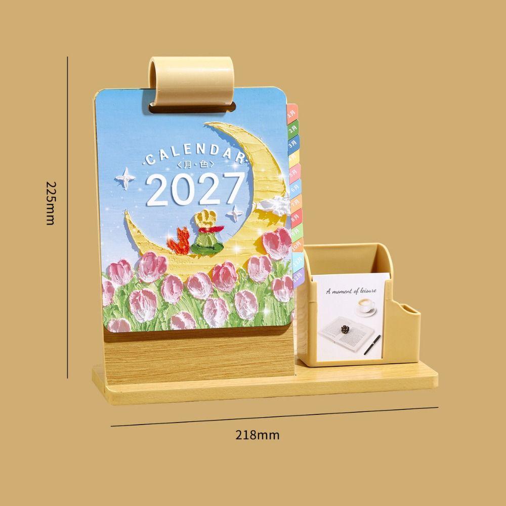 Multifunctional Pen Holder Calendar Pen Holder 2027 Calendar Organizer Business Gift