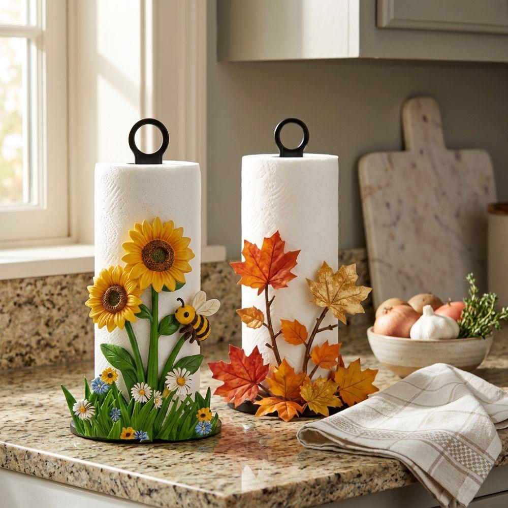 Cook Character Vertical Roll Paper Holder 2D Flat Kitchen Napkin Stand Dining Room