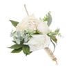 Wrist Corsages for Wedding Bride Wrist Flower Decorative White Roses and Green Leaves for Prom
