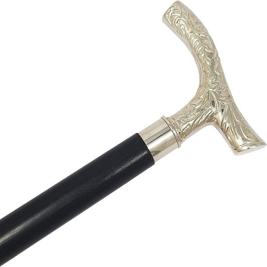 Трость для ходьбы с латунной ручкой в стиле дерби, деревянная трость - изготовлена из палисандра, латунь