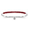 [R4091] - Silver Red 'Mineralia' Silver Bracelet (rhodium) - 16 Cm - 50x2 Mm