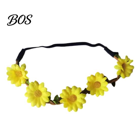 Flower Garland Headband for Holiday Styling Sunflower/Daisy Wreath Women Girls, Headpiece, Adjustable Floral Hair Accessory Beach Vacation Silk Crown