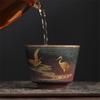 Handmade Coarse Pottery Kiln Change Master Tea Cup Ceramic Hand Painted Crane Teacups Tea Set Drinkware