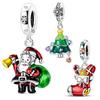 Beautiful Copper Sparkling Christmas Tree&Santa Claus&Gift Socks Dangle Charm Fit Brand Bracelet Diy Jewelry